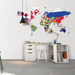 Flags World Map Sticker