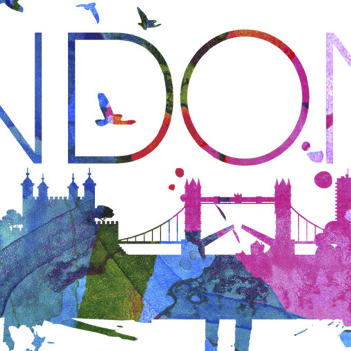 London Skyline Watercolor - Dimensions