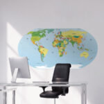 Rounded World Map Sticker