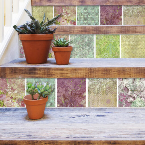 Shibori Watercolor Tile Decals - Detail