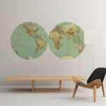 Retro Vintage World Map Sticker