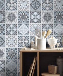 Vintage Blue Gray Floor Tile Decals - Material