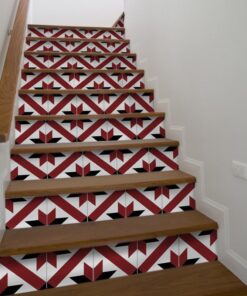 French Red and Black Traditional Tile Decals - Detail