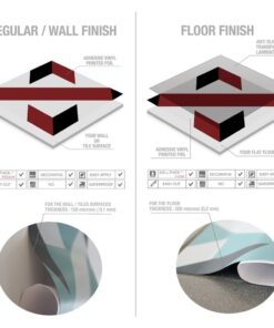 French Red and Black Traditional Tile Decals - Apply