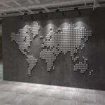 World Map 3D Dots Wall Decor