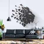 Geometric Lion Head 3D Wall Art