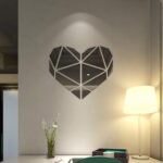 Geometric Heart Mirror 3D Wall Art