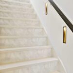 Stair Risers Stickers White Gold Marble (Pack of 10)