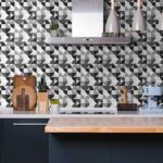 Black and White Circles Tile Stickers (Pack of 10)