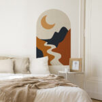 Arch Blue & Orange Mountains Wall Decal