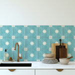 Kitchen Backsplash Decor - Tiles Stars Turquoise