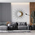 Black Moon & Gold Acrilyc Mirror Wall Decal