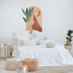 Brown Mountain with Leafs Wall Decal