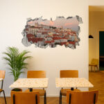 Lisbon View Broken Wall Decal