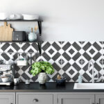 Kitchen Backsplash Decor - Diagonal Geometric Tiles