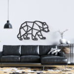 Geometric Bear 3D Wall Art