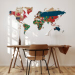 Vintage Flags World Map Sticker