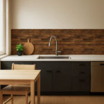 Kitchen Backsplash Decor - Brown Wood