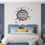 Baseball Breaking Wall Stickers