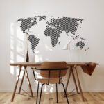 Diagonal Lines World Map Sticker