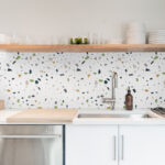 Kitchen Backsplash Decor - Light Green Terrazzo