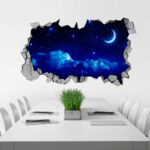 Starry Moon 3D Wallpaper