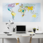 Rectangular World Map Sticker