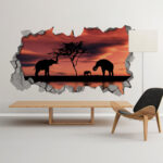 African sunset 3D Wallpaper