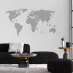 World Map With Pins Sticker