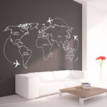 World Map Outlines Continents Sticker