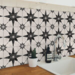 Kitchen Backsplash Decor - Black Astra Pattern