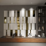 White and Gold Stripes 3D Wall Panels