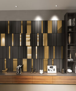 Alternative view of Grey and Gold 3D Wall Panels