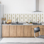 Olive Green Poppy Tile Stickers (Pack of 10)