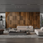 Modular Dark Wood 3D Wall Panels