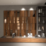 Dark Wood and Silver Mirror Decorative Panels