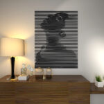 Woman Line Art Stripe Wall Hanging