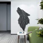 Geometric Wolf Head 3D Wall Art