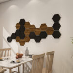 Black and Dark Wood Hexagons