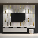 Simple White and Gold 3D Wall Panels