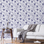 Purple Floral Pattern Wallpaper