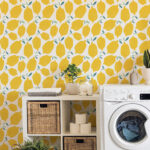 Yellow Lemons Pattern Wallpaper