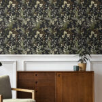 Dark Green Botanical Pattern Wallpaper