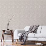 Beige Coastal Waves Pattern Wallpaper