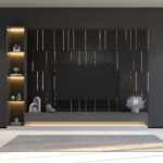 Black & Gold Mirror Wall Panels