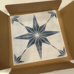 Blue Stars Tile Stickers 1 Tile (Small defect)