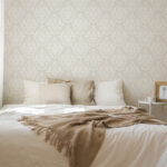 Light Beige Damask Wallpaper