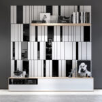 White and Black Mirror Gloss 3D Wall Panels