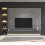 Grey and Gold Mirror Decorative Panels