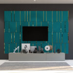 Turquoise Blue and Mirror Decorative Panels